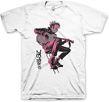 Amazon.com: Official Band Shirts Gorillaz Sitting Pink T